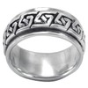 MENS 10MM Wide Greek Key Braid Sterling Silver Spinner/Spinning/Spin Band