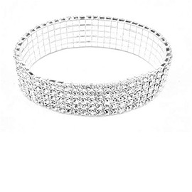 Equilibrium Silver Plated Diamante Bracelet