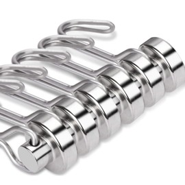 E BAVITE Swivel Swing Magnetic Hooks New Upgraded, 30LB（6pack） Refrigerator Magnet Hook Strong Neodymium Magnets, Perfect for Refrigerator and Other Surfaces,60mm(2.36in) in