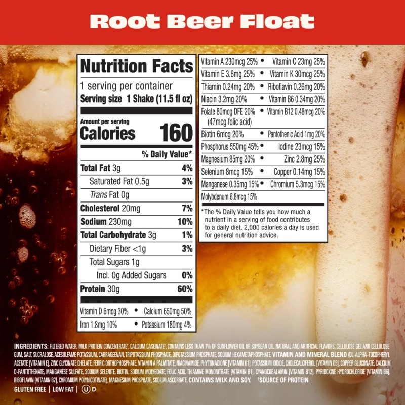 Premier Protein Shake Root Beer Float, 30G Protein, 11.5Oz, 12