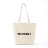 CafePress Vaccinated Reusable Natural Beige Canvas Shopping Bag