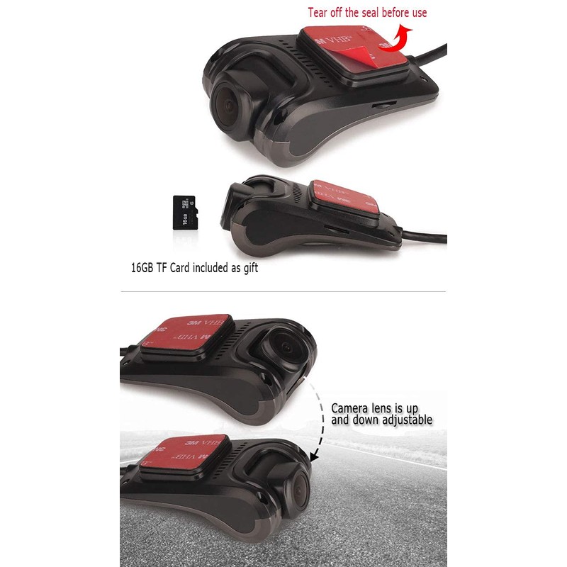 ERISIN HD 1080P 150° Wide Angle Mini Car Dash Camera