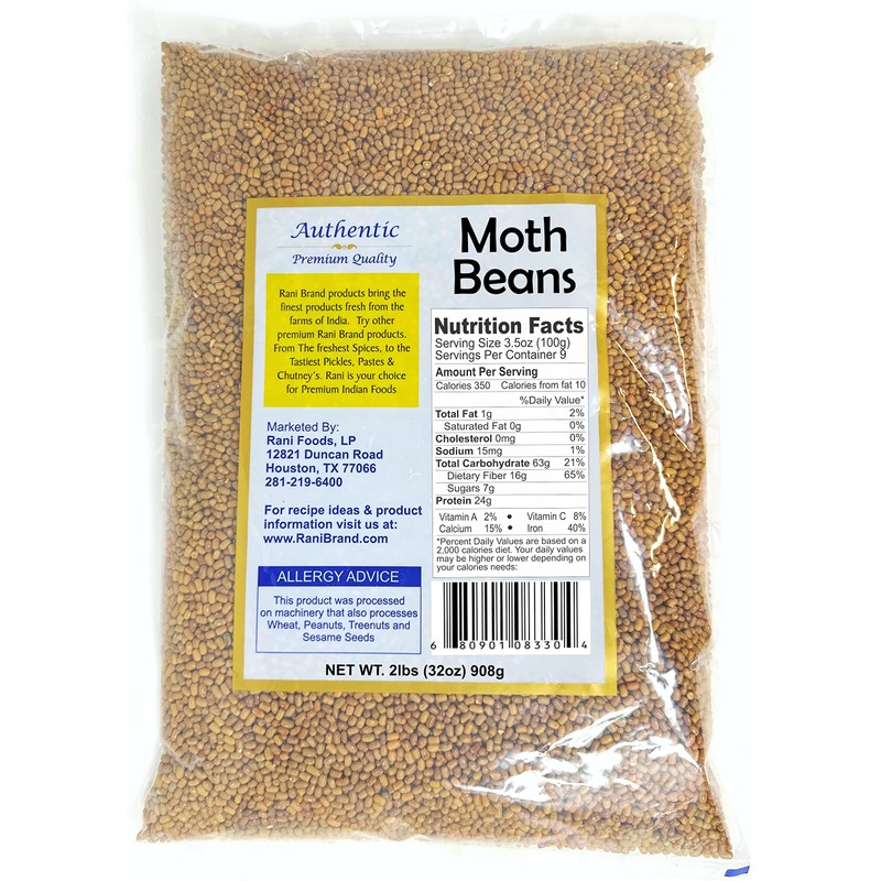 Rani Moth Beans Whole 32oz (2lbs) 908g ~ All Natural