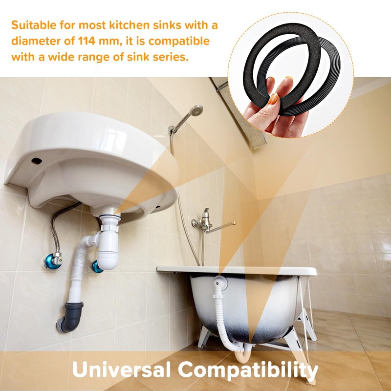 Lyeteung 2 Pieces 114 mm Washbasin O-Ring Sealing Ring for