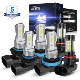 AUIMSOCO Faro Delantero LED Haz Alto/bajo + Luz Antiniebla Para For Ford F 150 2015-2020