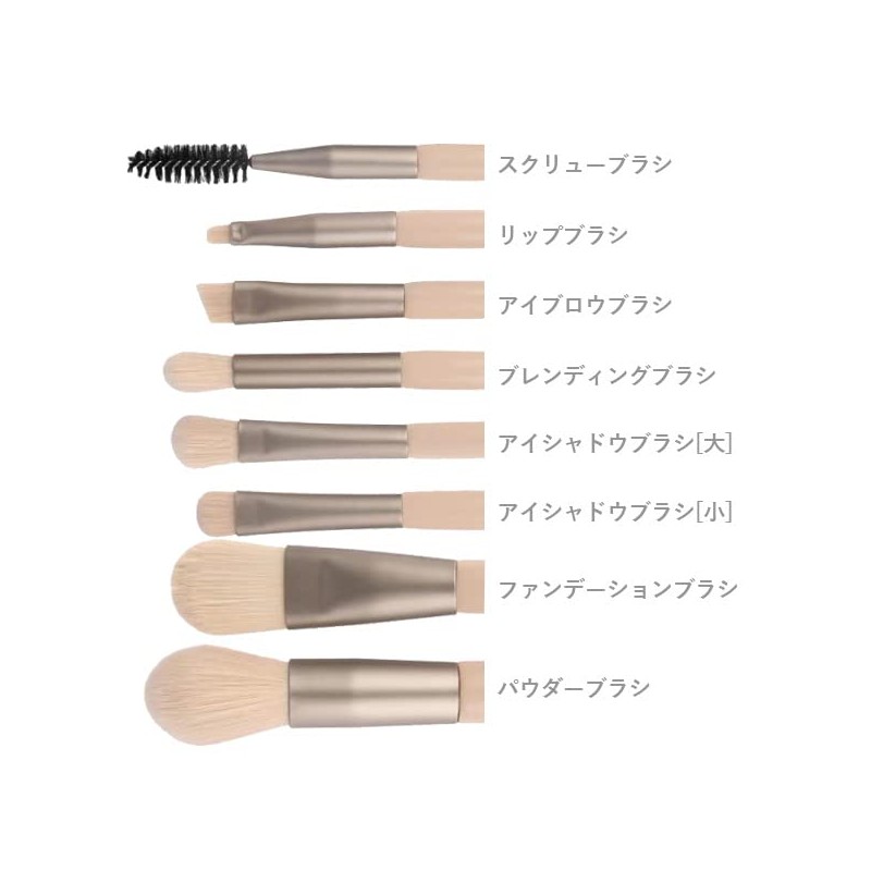 Makeup Brush Set, 8 Pieces, Eyeshadow Brush, Mini, Cute, Includes