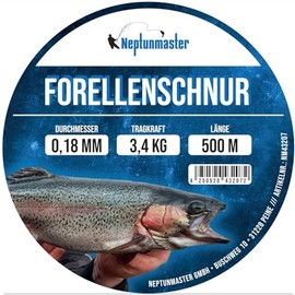 Neptunmaster Main line for trout fishing, 500 m, trout line, fishing line, trout, trout fishing, diameter/load capacity: 0.18 mm/3.4 kg
