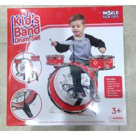 World Tech Toys Big Band Toy Drum Set Red, White & Black Brand New