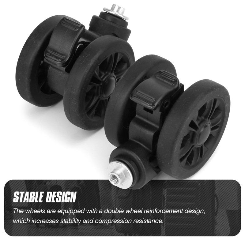 Volein Pack of 2 Suitcase Castors Replacement Wheels with Brake,