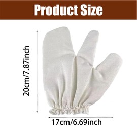 Garshana Gloves Raw Silk Massage Gloves Ayurvedic Massage, Body Exfoliating Gloves, Exfoliating Bath Massage Scrubbing Glove with Elastic Wrist Bands for Dry Brushing (1 PCS)
