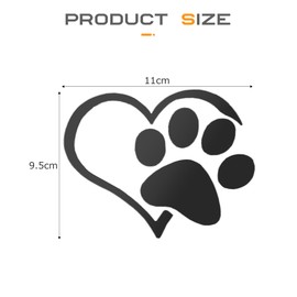 Flaconi Car Stickers,Car Stickers and Decals,3D Car Sticker,Car Decals,Paw Print Stickers,Paw Stickers,3D Heart and Paw Decal,Auto Car Decal Emblem Decal Decoration,Fit for Most Cars (Black)