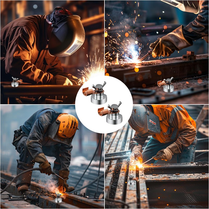 2 Pack Magnetic Welding Ground Clamp –2025 New Strong Welding