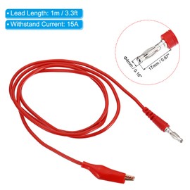 PATIKIL 4mm Banana Plug to Alligator Clip Test Leads Set, Copper Flexible Cable Line Wire for Multi-Meter, Electrical Test Jumper 1m / 3.3ft, Multicolor