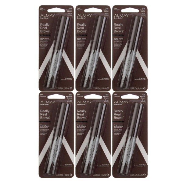 Almay Brow Styler Brow Mascara - Medium Brown, Pack of
