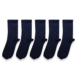 Cub Rocks 5pk Kids Bamboo School Ankle Socks, Navy, UK Size 13-3 (7-10 yrs)