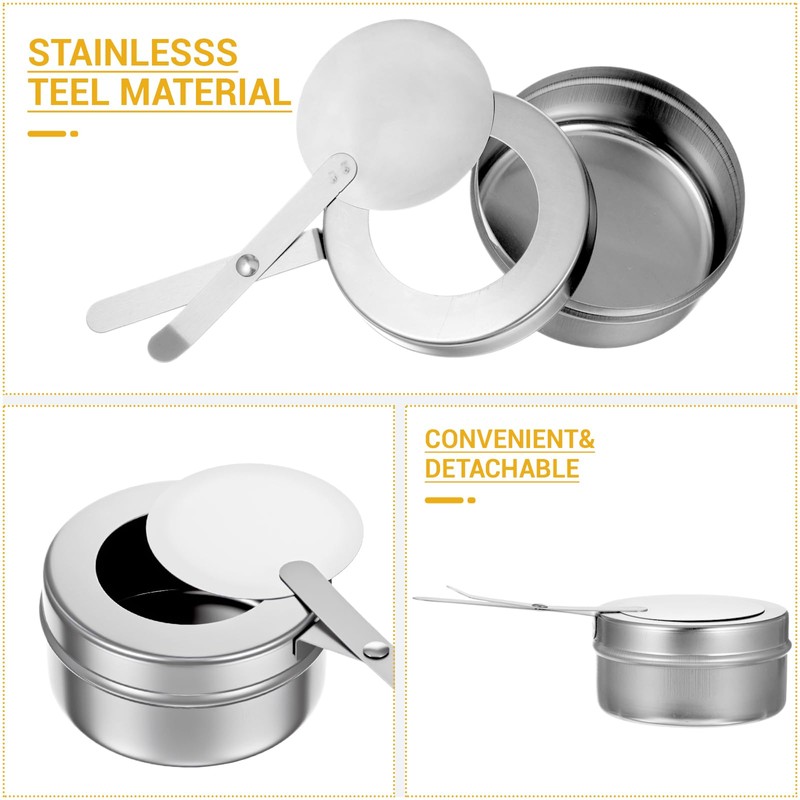 8 Pcs Stainless Steel Fuel Holder, Chafing Wick Fuel Holder
