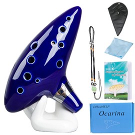 DHwebWLP Zelda Ocarina of Time(Songs From the Legend of Zelda) 12 Hole Alto C Ocarina Instrument Gift For Zelda Fans beginners with Display Stand Music Book Neck-Strap Bag
