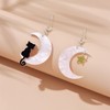 Kawailay 2 Pairs Cat Moon Star Earrings Acrylic Cat Star