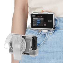 (Upgrade) iGuerburn tSlim X2 Pump Case with 360°Rotating Clip, Tandem tSlim Pump Holder Spool Up Excess Tubing, t Slim G4 Pump Accessories t:Holster Smooth Edges Won't Peel Off Screen Cover (Clear)