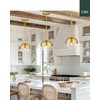 LMS Mid Century Pendant Light Fixtures, Brushed Gold Farmhouse Pendant