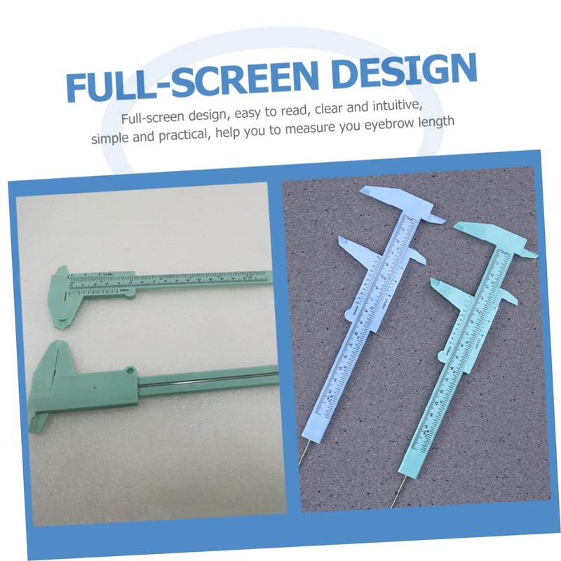 FOMIYES 2sets Plastic Caliper Eyebrow Ruler Measuring Tool Portable Digital