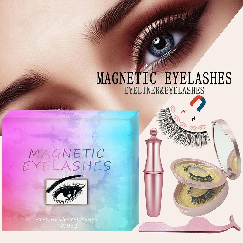 3D Magnetic Eyelashes and Eyeliner Set Makeup Magnetic Lashes Eyeliner