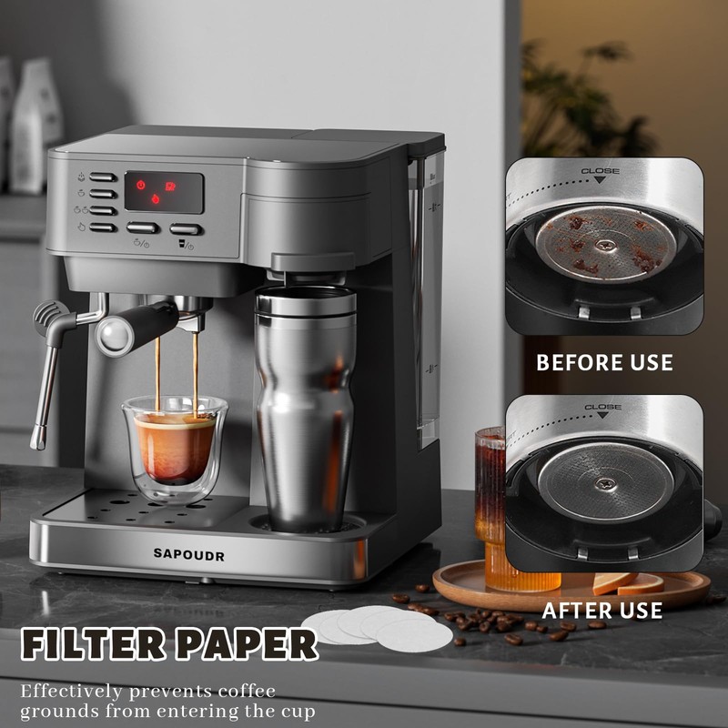 LPZMPZ Pack of 500 Filter Paper Coffee Filters Round Unbleached