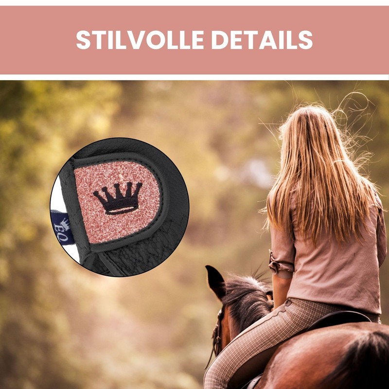 Equestrian Queen - Functional Women's Riding Gloves with Touchscreen Compatibility,