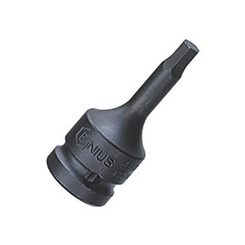 Genius Tools 3/8" Dr. 5mm Hex Impact Bit Socket, 52mmL (CR-Mo) - 345205