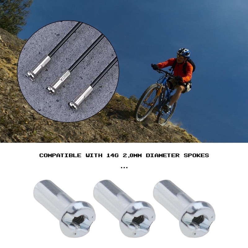 ECSiNG 100Pcs Bicycle Spoke Nipples Fit for 14G / 2mm
