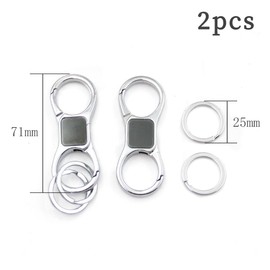 BZKSER Key Ring – 2 Pieces Organiser Car Key Ring with 2 Key Chains Carabiner Heavy Duty Clip Alloy Key Holder Men Women Key Carabiner Organiser Keychain Men, black