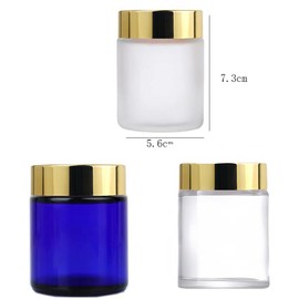 4 Pack 100g 3.4 oz Clear Glass Jars with Lids,Round Cosmetic Container Jars,Empty Cosmetic Containers Pot Jar for Lotion,Cream,Powder,Ointments,Spice,Samples,Bath Salts,Liquid,Travel Storage Jar