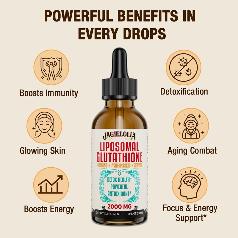 Liposomal Glutathione Liquid 2000MG – Antioxidant Detox Supplement for Women
