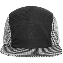 Kangol 5 Panel Baseball Cap Sports Cap Flat Brim (One Size – Black/Grey), black