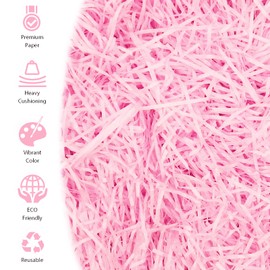 HMJIA 200g Raffia Füllmaterial Geschenk Hamper Shred Geschreddertes Papier Geschenk Füllung für Party Hamper Füllung und Geschenkverpackung für Geschenkbox Dekorations (Rosa)