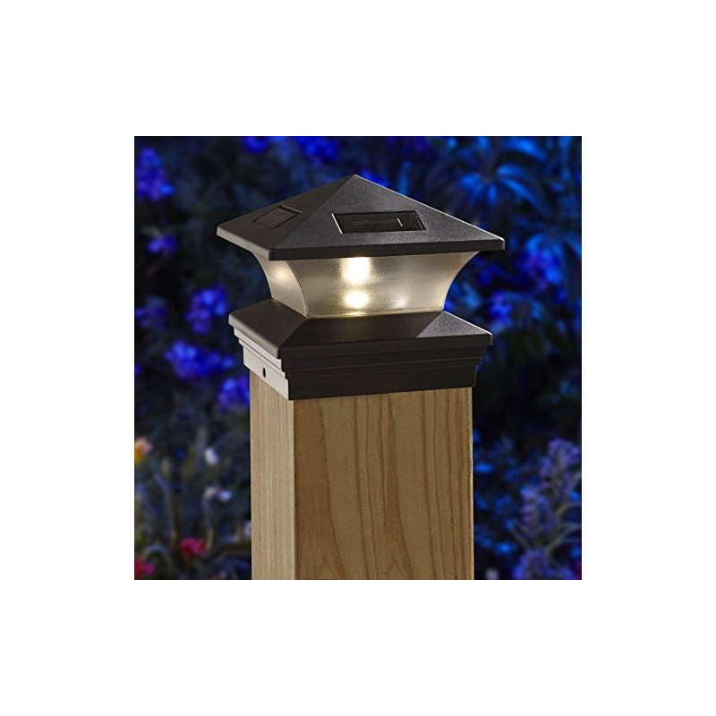 Moonrays 91268 Solar-Powered Post Cap LED Light for 6 by