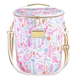 Lilly Pulitzer Insulated Soft Cylinder Beach Cooler with Adjustable/Removable Strap and Double Zipper Close (Summer Serenade)
