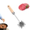 Stainless Steel Meat Chopper, Heavy Duty Mashing Head & Wooden