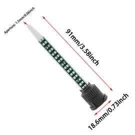 KKUANG 10PCS Plastic Mixing Tube Mixing Tube Needle Length 91mm Static ab tube Dispensing Mixing Tube Adhesive Mixing Nozzle Head For Bonding Metal Wood Masonry