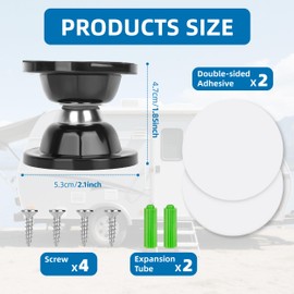 Magnetic RV Door Catch with Adhesives to Keep Door Open, RV Door Stopper for Motorhome Travel,Travel Trailers, Camper Camper Trailer Door Holder,(Black1 Pack)