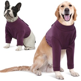 IDOMIK Dog Recovery Sleeve, Dog Surgery Recovery Suit Front Leg, Comfy Dog Joint Leg Sleeves After Surgery, Dog Elbow Braces Protector for Leg Injuries & Joint Pain,Dog Cone Collar Alternatives,Purple