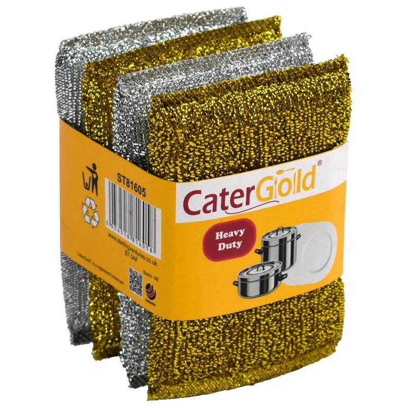 Gold & Silver Sponge Scouring Pads 4pk (5pk 20 pads)