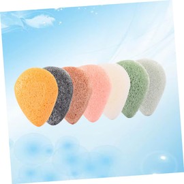 Baluue 7Pcs Natural Konjac Face Cleansing Sponges Gentle Makeup Removal Puff for Daily Exfoliation Biodegradable Facial Wash Pads for Sensitive Skin Mixed Colors