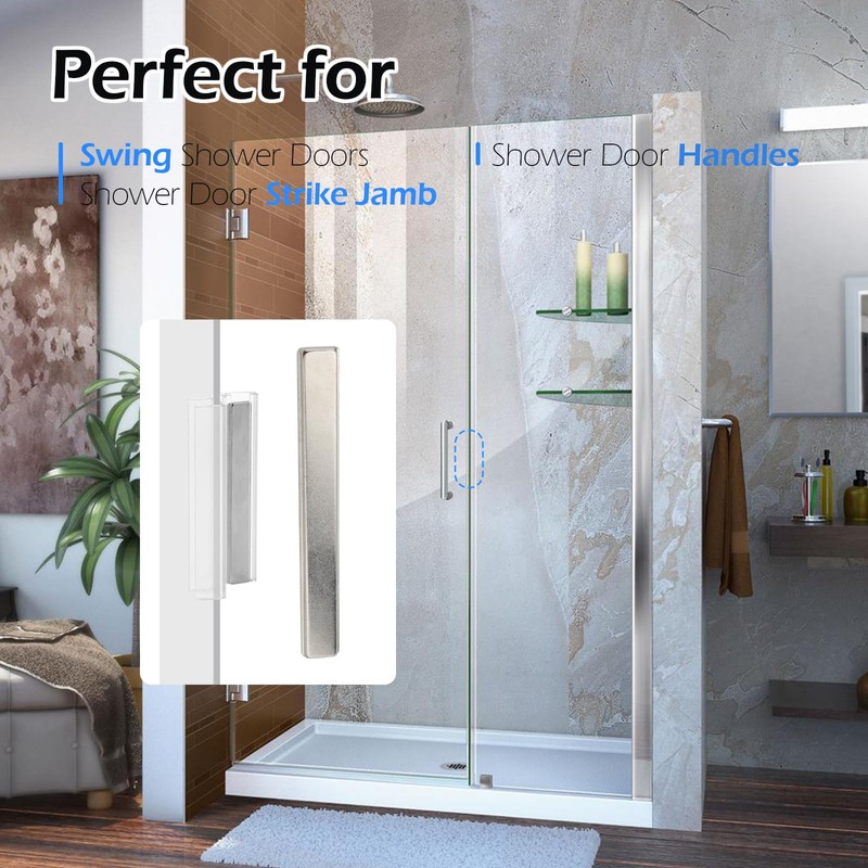 Shower Door Magnet- 3" Long Glass Shower Door Magnet Replacement（Sliver