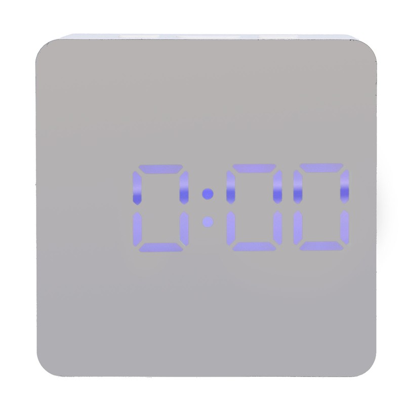 LED Mirror Clock Square Automatic Battery Powered Temperature Smart Clock