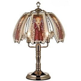 H.P.P. 23.5''H New Glass Virgin Mary Table Lamp w/Dark Chrome Finish Base