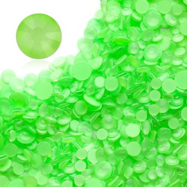 Meibite Mocha Lt.Green Flatback Rhinestones, Glass Rhinestones for Nail Art and Craft, Glue Fix, Loose Crystal Gemstones(Mocha Lt.Green, SS12, 1440pcs, 2.9-3.0mm)