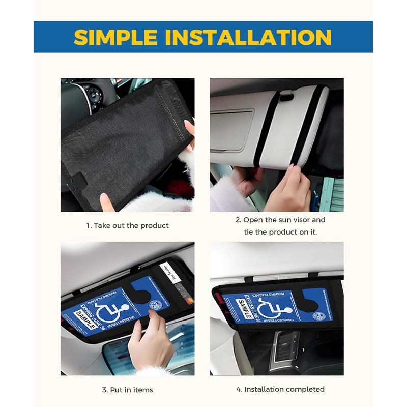 iolory Car Disabled Parking Permit Holders,Visor Organizer,Car Document Holder,Sun Visor