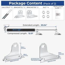 ARANA 20 inch Gas Struts Spring Shocks 22.5Lbs/100N 20" with L-Type Mounts for TV Cabinet Door Tool Toy Box Boat Hatch RV Door and Creative DIY Applications (fit for 18-25LBS), 2 Pcs