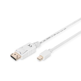 DIGITUS DisplayPort Anschlusskabel, mini DP - DP St/St, 3.0m, m/Verriegelung, DP 1.1a konform, we